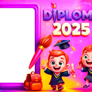 Moldura Diploma 2025 para Formatura para Montagem de Foto