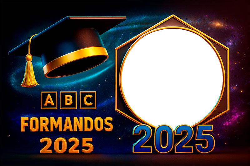 Moldura Formandos 2025 Jovens Alunos para Montagem de Foto
