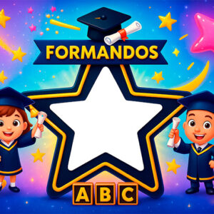Moldura Formandos para Foto de Aluno ABC para Montagem