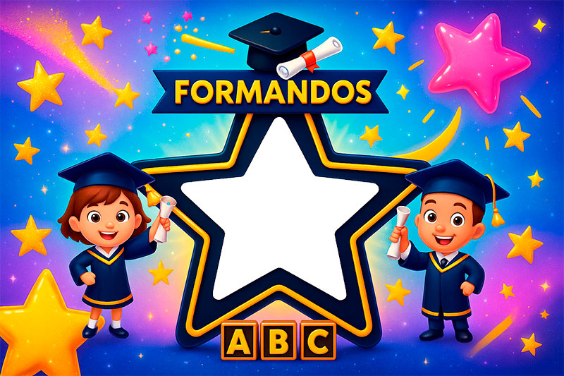 Moldura Formandos para Foto de Aluno ABC para Montagem