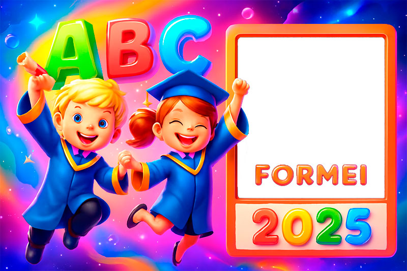 Moldura Formatura 2025 ABC Formei para Montagem de Foto