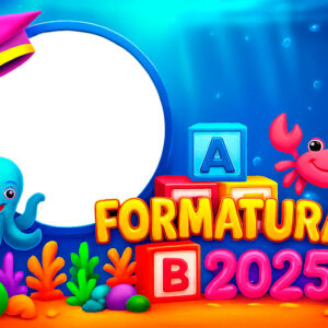 Moldura Formatura 2025 ABC Fundo do Mar para Montagem
