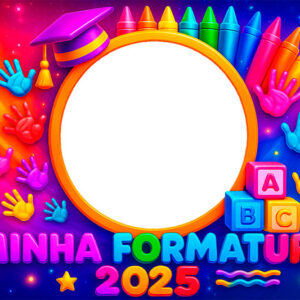 Moldura Formatura 2025 Colorida Infantil para Montagem Foto