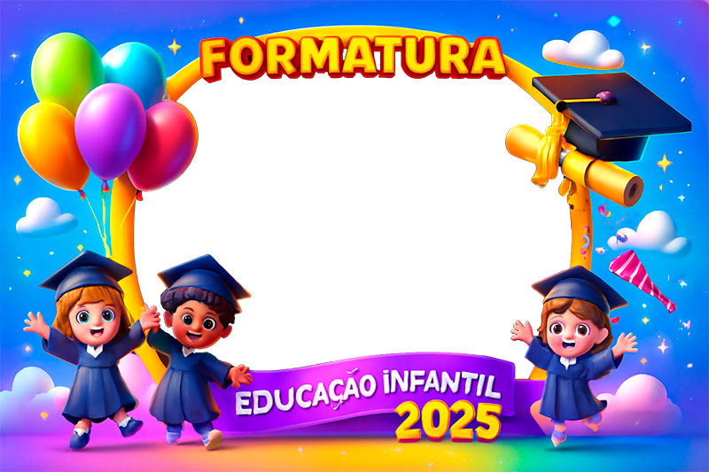 Moldura Formatura 2025 Mundo Encantado para Montagem de Foto