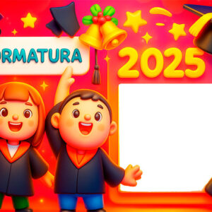 Moldura Formatura 2025 para Alunos para Montagem de Foto
