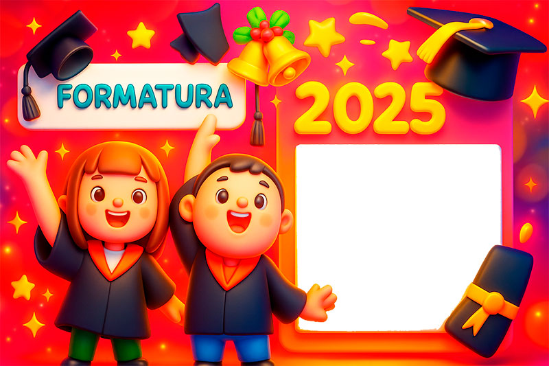 Moldura Formatura 2025 para Alunos para Montagem de Foto