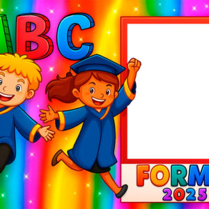 Moldura Formatura ABC 2025 Colorida para Montagem de Foto