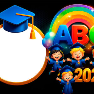 Moldura Formatura ABC 2025 Fundo Preto para Montagem