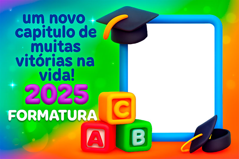 Moldura Formatura ABC 2025 Mensagem de Motivação para Montagem