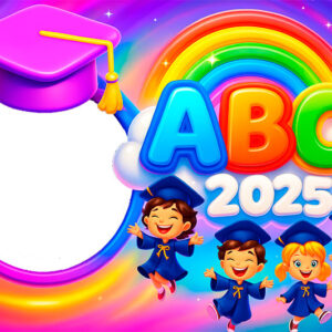 Moldura Formatura ABC 2025 para Meninas para Montagem