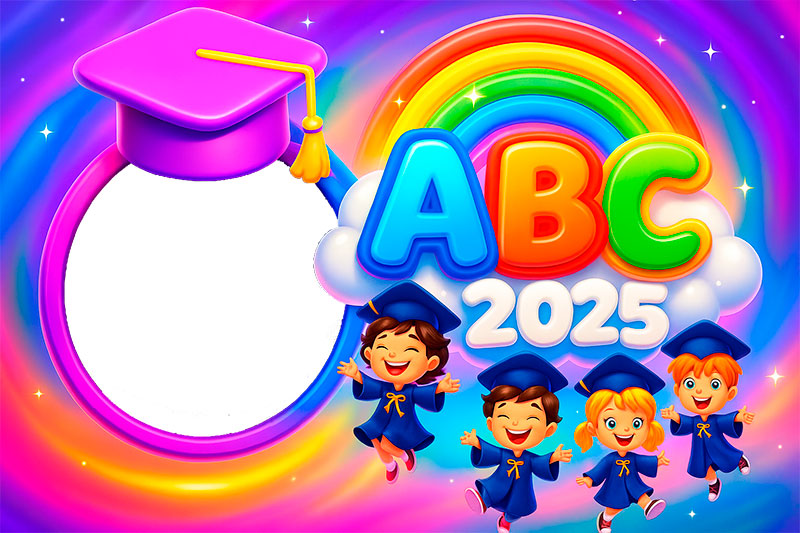 Moldura Formatura ABC 2025 para Meninas para Montagem