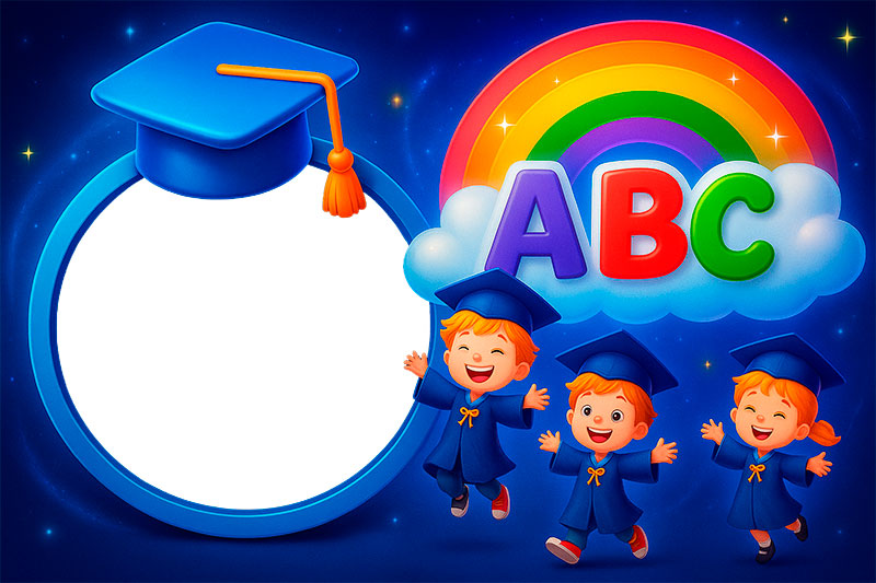 Moldura Formatura ABC 2025 para Meninos para Montagem