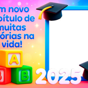 Moldura Formatura ABC com Frase para Alunos para Montagem