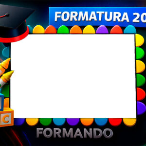 Moldura Formatura Individual com Foto para Montagem