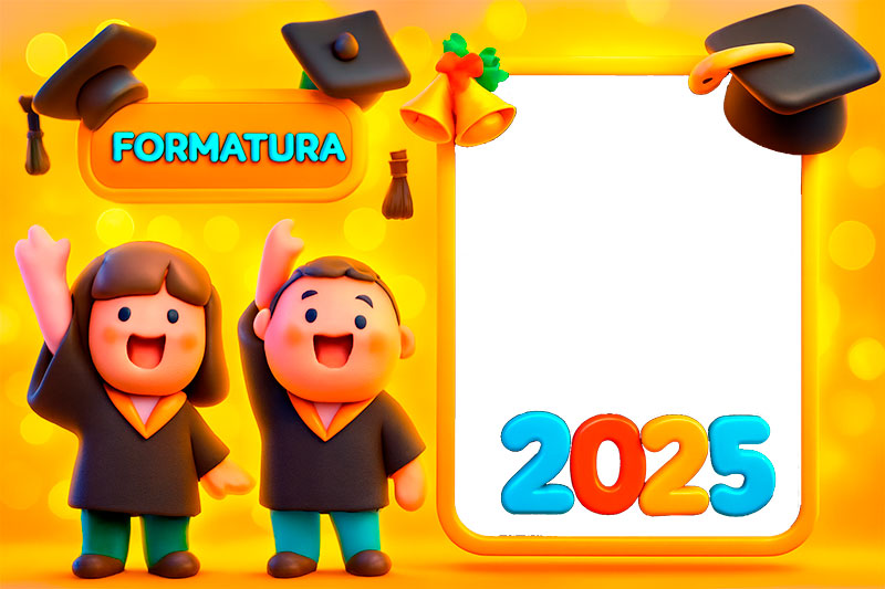 Moldura Formatura Infantil 2025 para Foto para Montagem