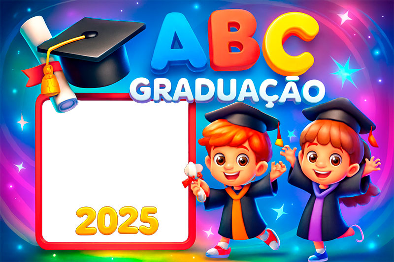 Moldura Graduação Infantil ABC para Montagem de Foto