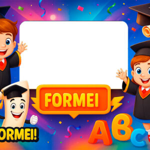 Moldura Lembrancinha Formatura ABC para Montagem de Foto