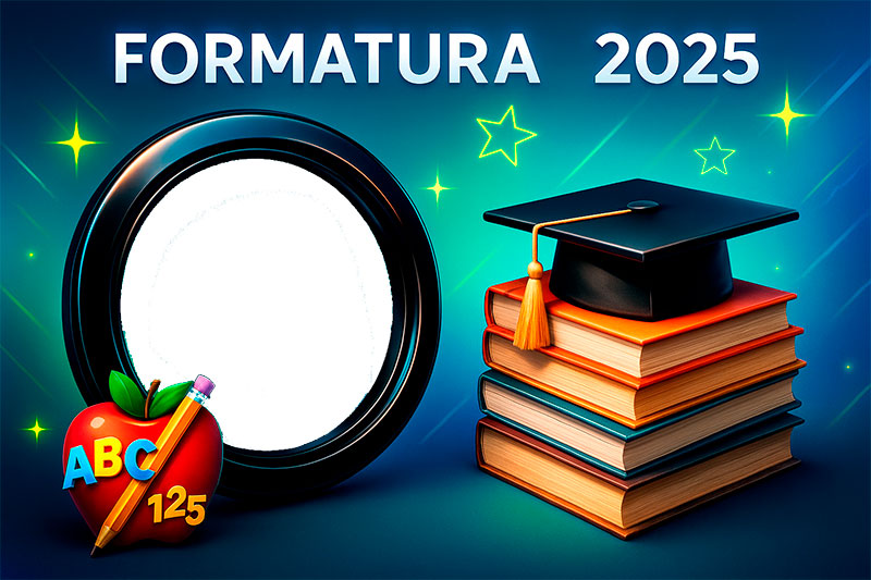 Moldura de Foto Formatura 2025 Jovens e Adultos para Montagem