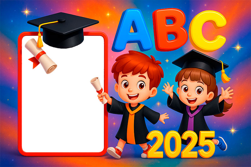 Moldura para Escola Infantil Formatura ABC para Montagem
