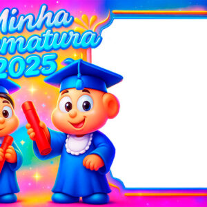 Moldura para Foto Formatura com Personagens Montagem Foto